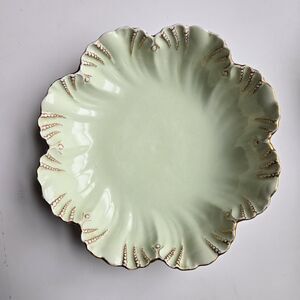Antique A.L. Limoges France Hand Painted Kent Bowl c.1900 Porcelain Celadon Gold